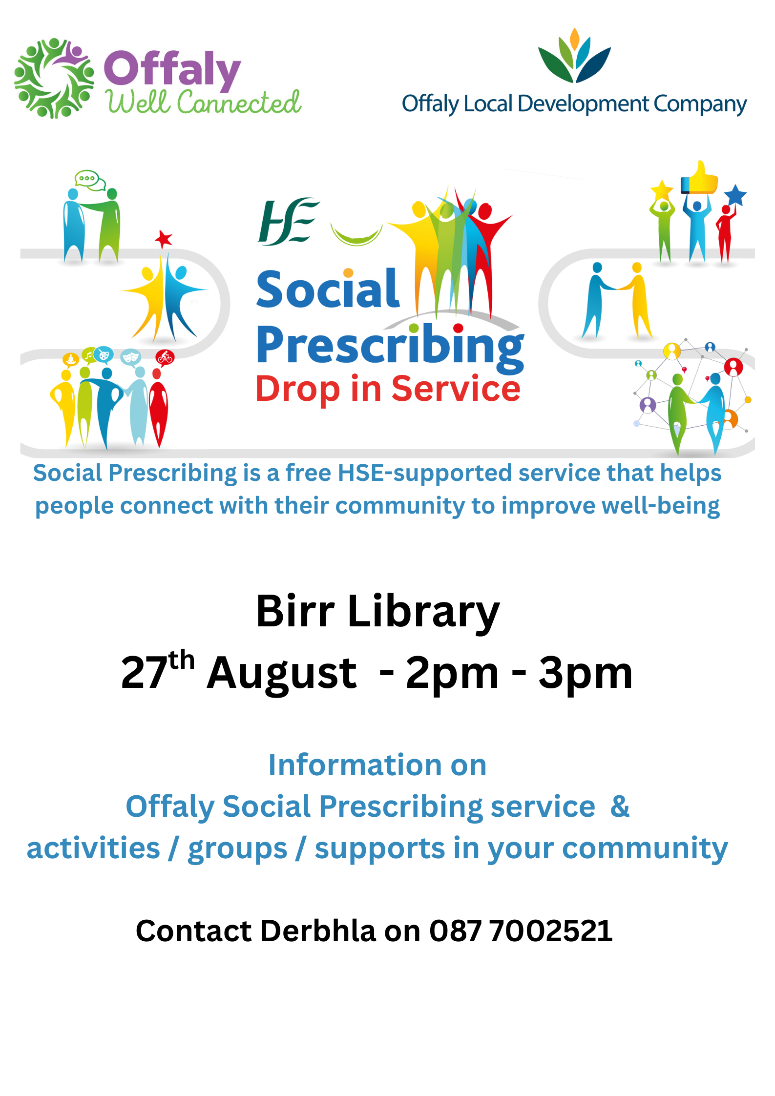 This is a poster of Social prescribing Drop-In Service