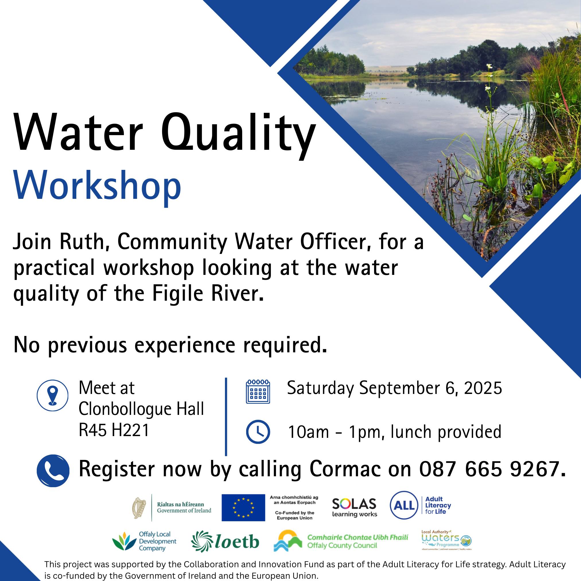 This is a poster of the Water Quality Workshop