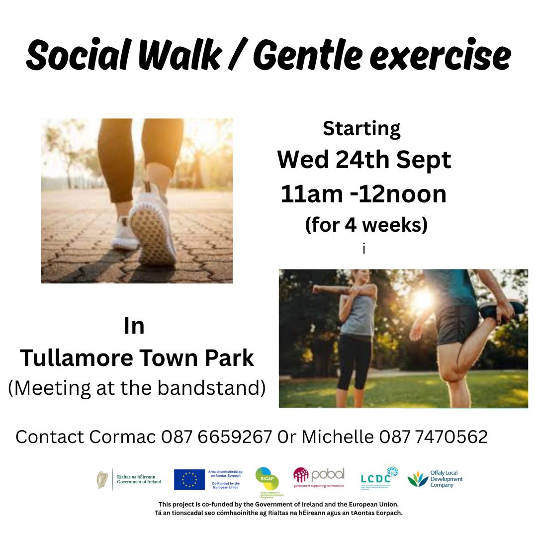 This is a poster of the Social Walk - Gentle Exercise