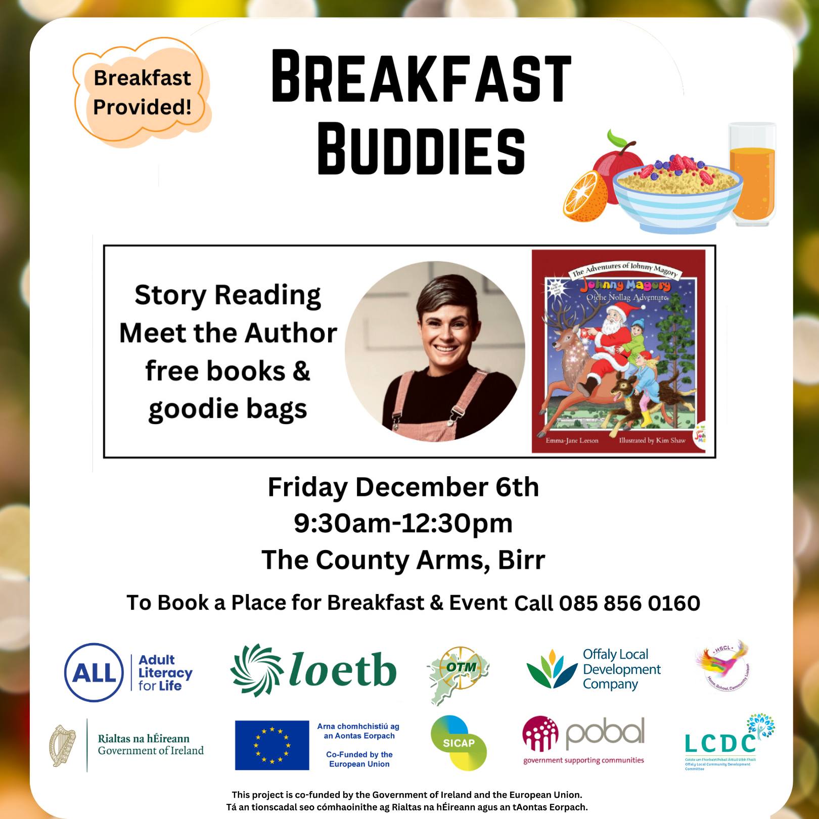 This is a poster of the Breakfast Buddies happening in Birr