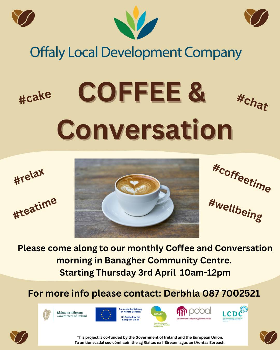 This is a poster of the Coffee & Conversation happening in Banagher