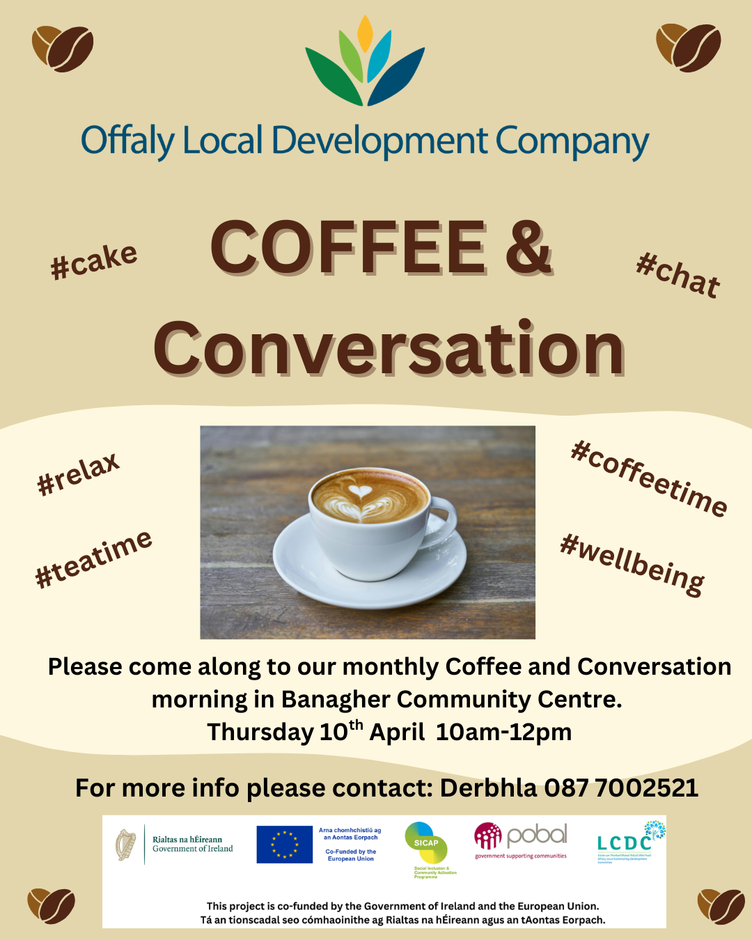 This is a poster of the Coffee & Conversation Morning happening in Banagher