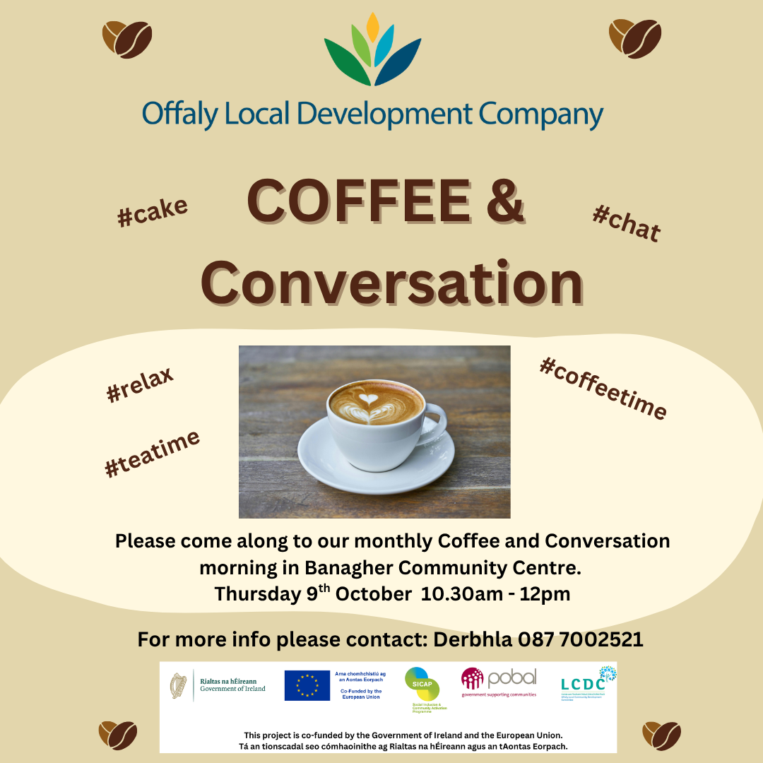 This is a poster of the Coffee & Conversation Coffee Morning