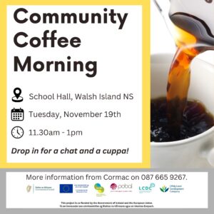 This is a poster of the Community Coffee Morning