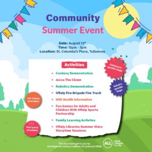 This is a poster of the Community Summer Event