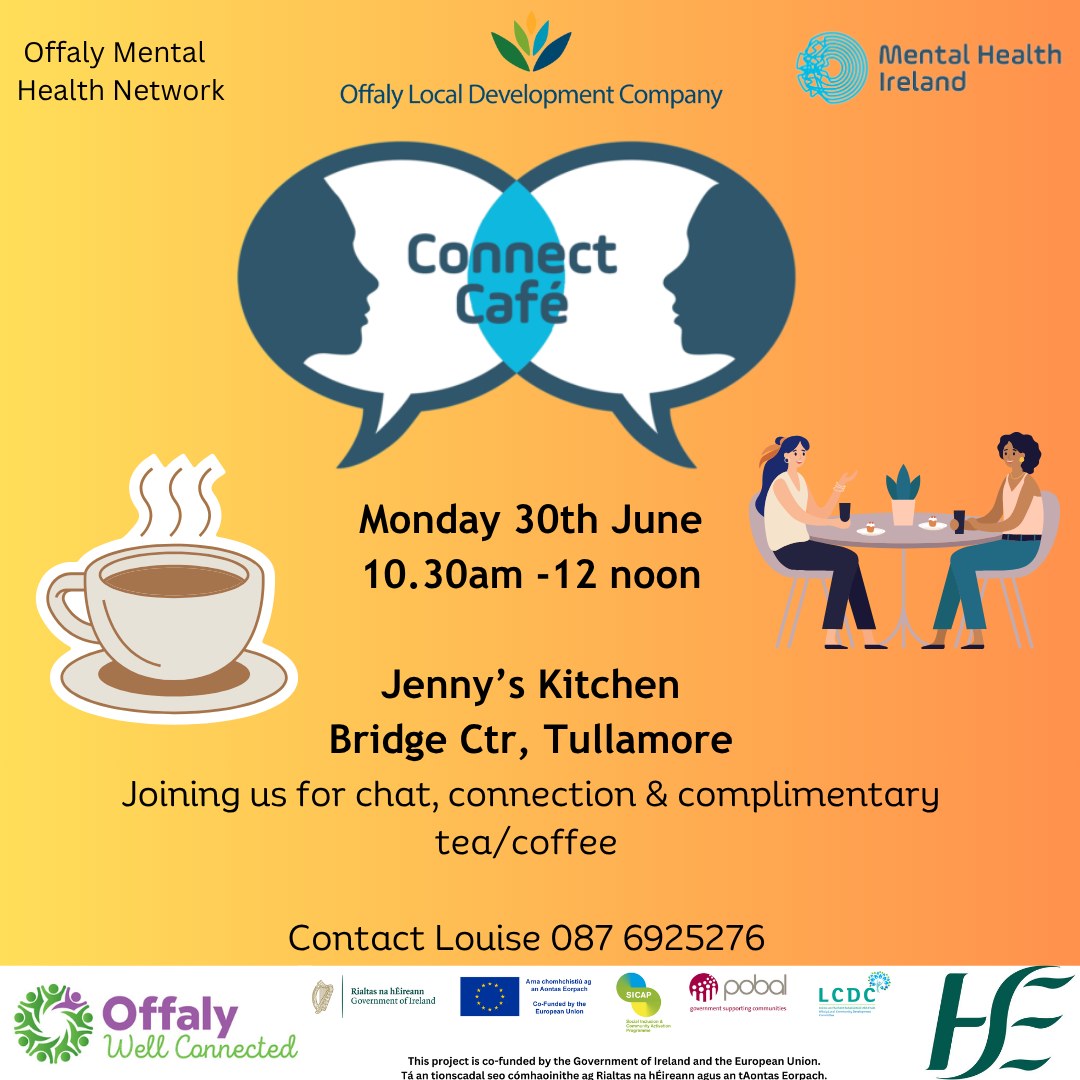 This is a poster of the Connect Café that's happening