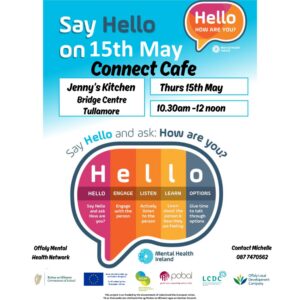 This is a poster of Connect Café part of say hello