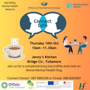 This is a poster of the Connect Café - Part of World Mental health Day