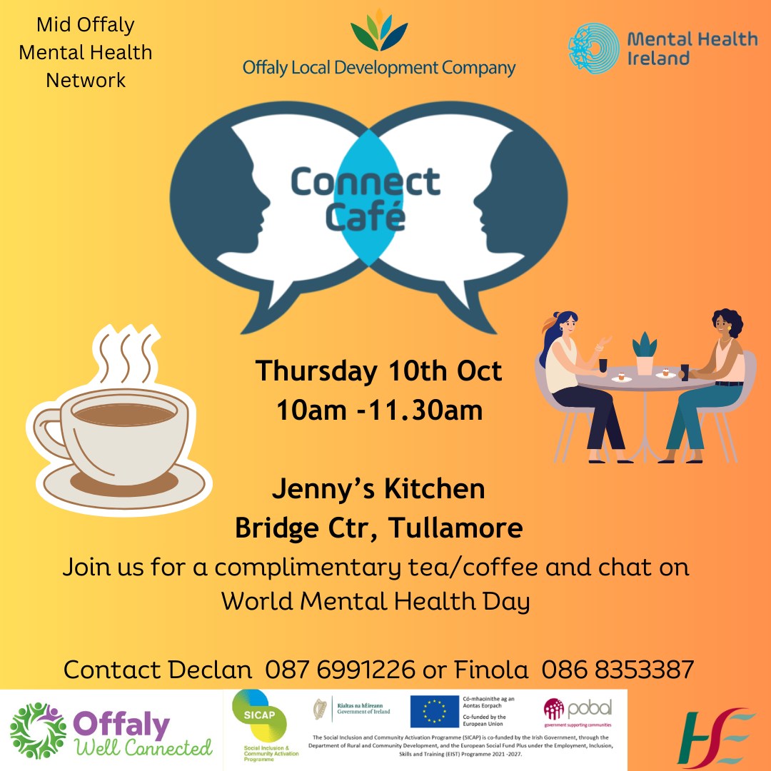 This is a poster of the Connect Café - Part of World Mental health Day