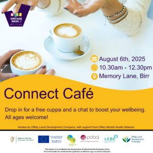 This is a poster of the Connect Café - Part of Vintage Week