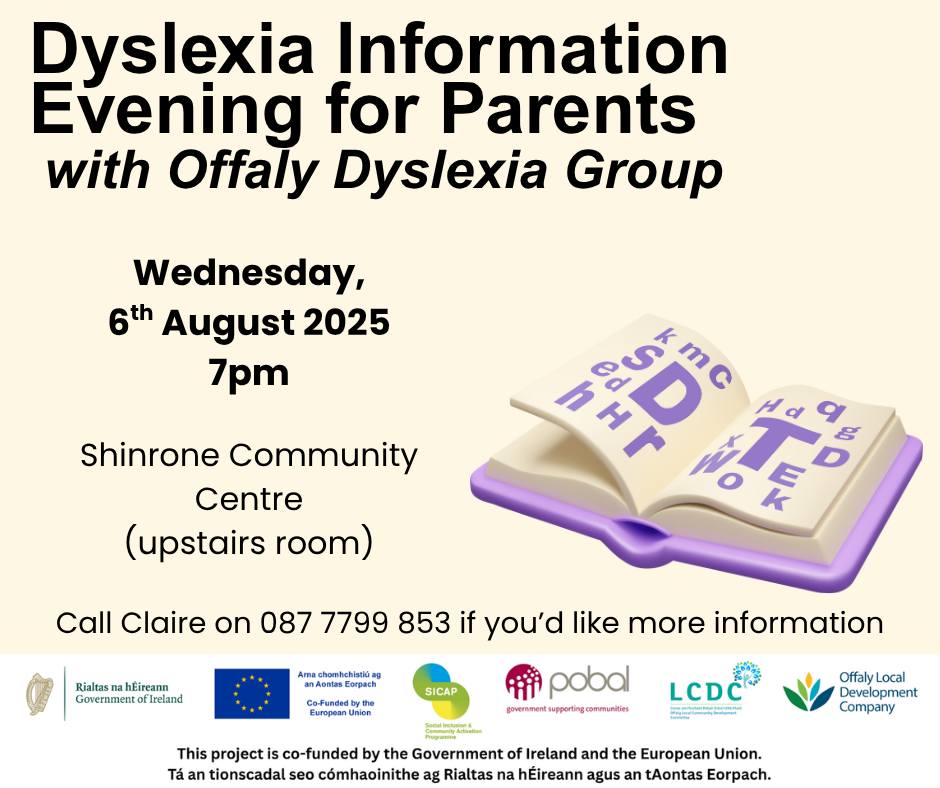 This is a poster of Dyslexia Information Evening