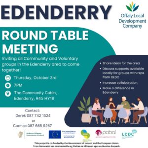 This is a poster of the Edenderry Round Table Meeting
