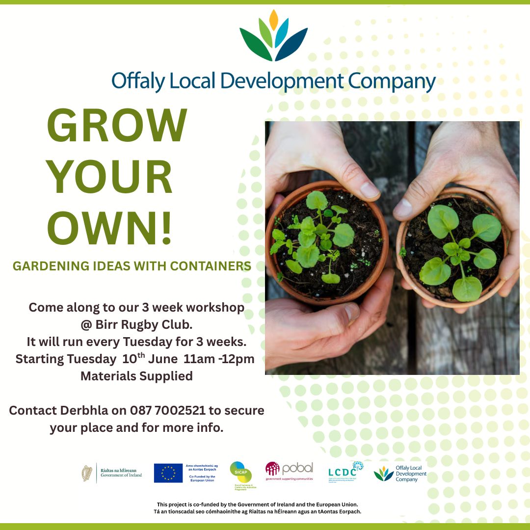 this is a poster of the Grow Your Own that is happening in Birr