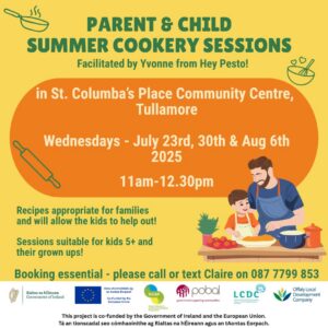 This is a poster of the Parent & Child Summer Cookery Sessions