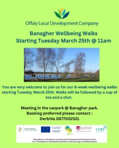 This is a poster of the Banagher Wellbeing Walk