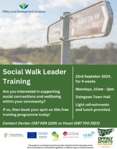 This is a poster of the Social Walk Leader Training