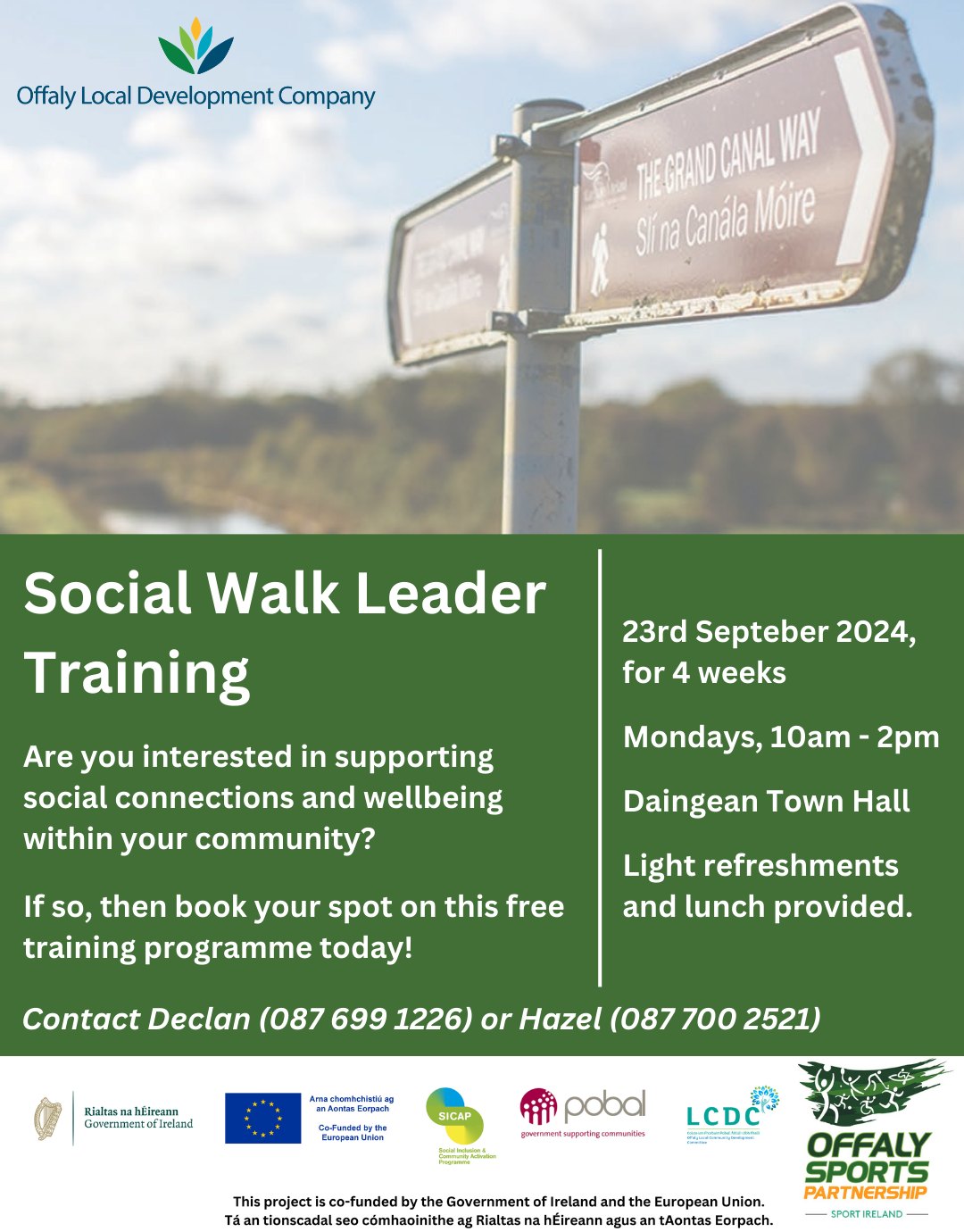 This is a poster of the Social Walk Leader Training