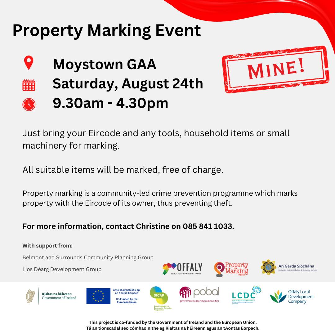 This is a poster of the Property Marking Event