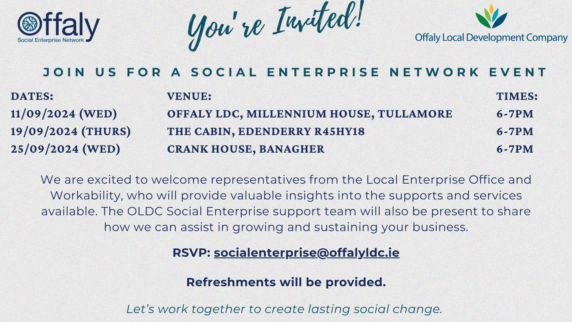 This is a poster of the Social Enterprise Network Event
