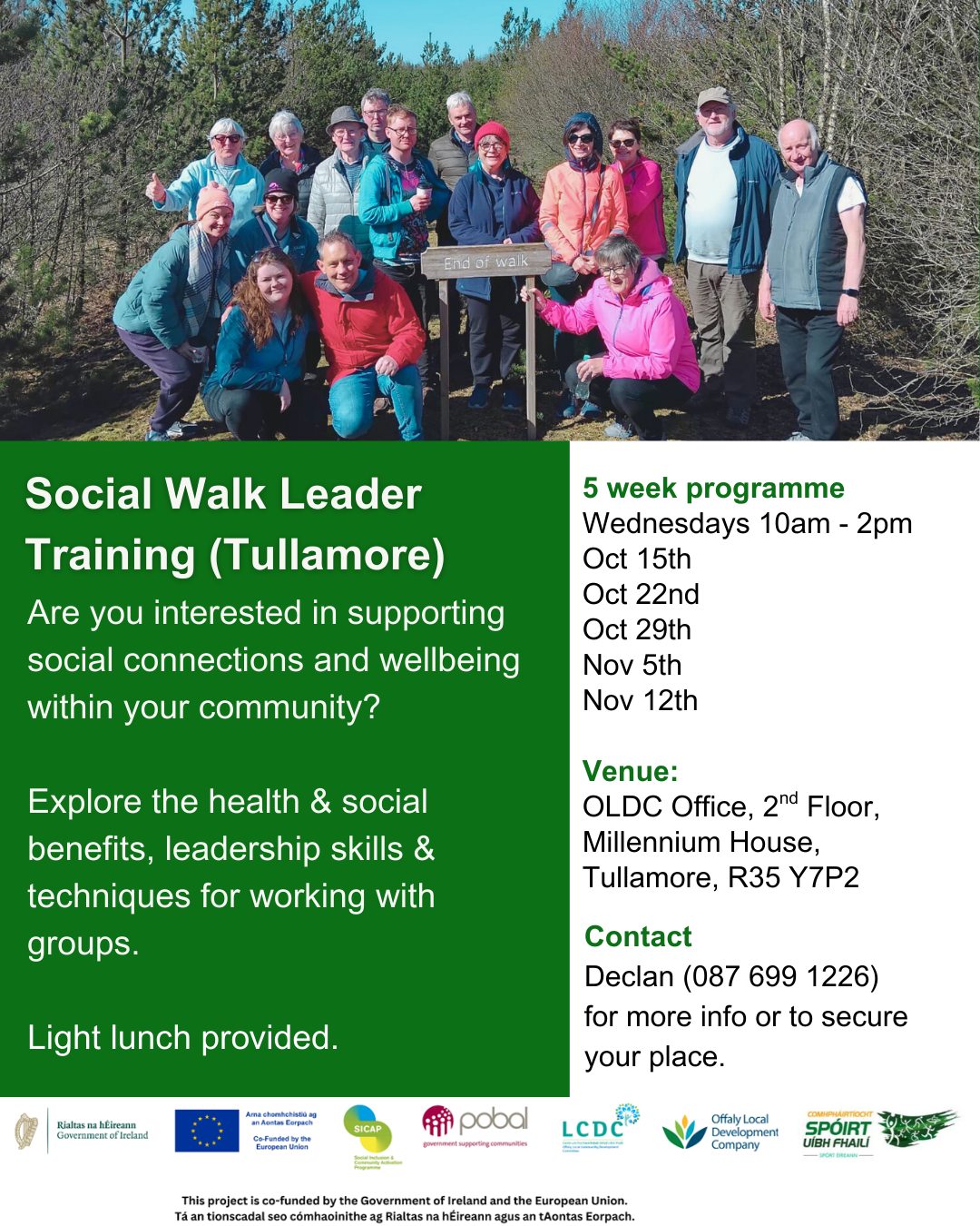 This is a poster of the Social Walk Leader Training