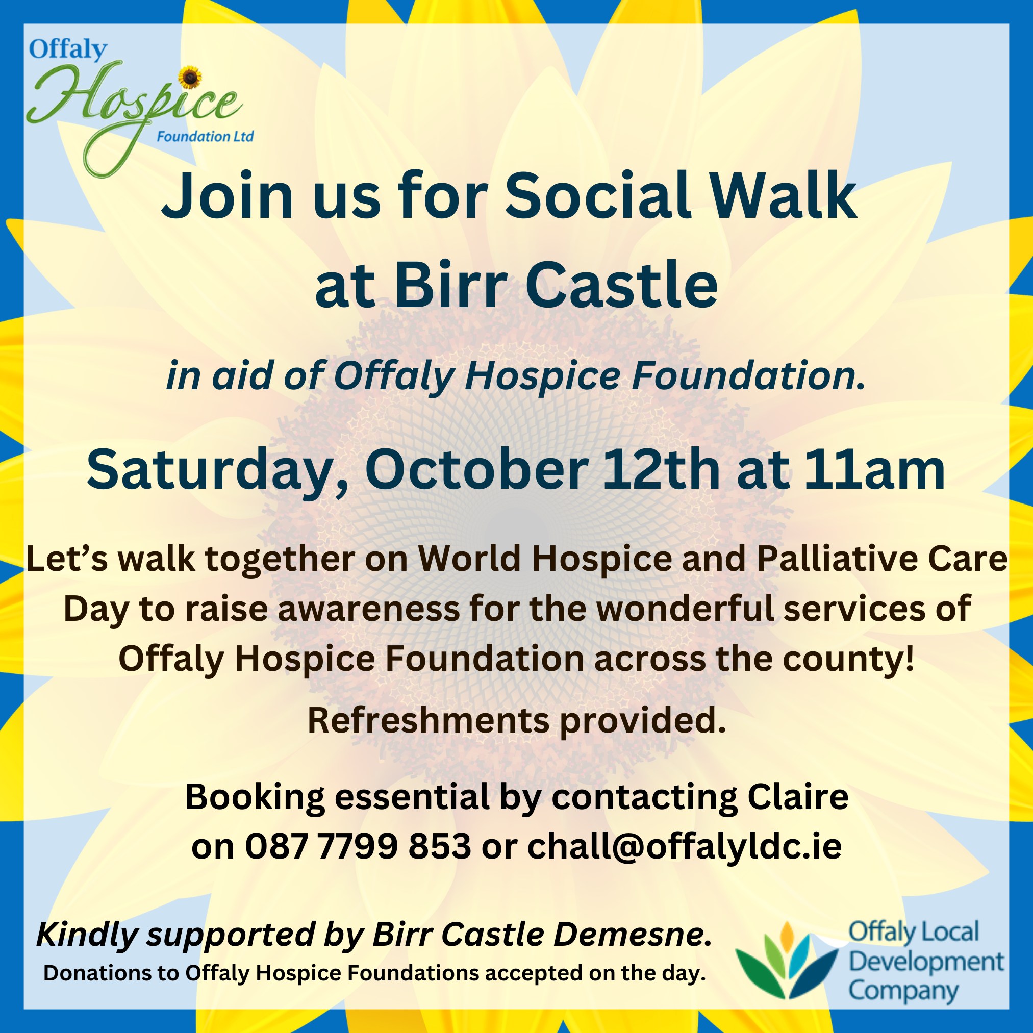 This is a poster of the Social Walk - in aid of Offaly Hospice Foundation