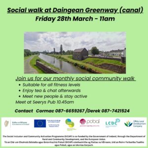 This is a poster of the Social Walk happening in Daingean