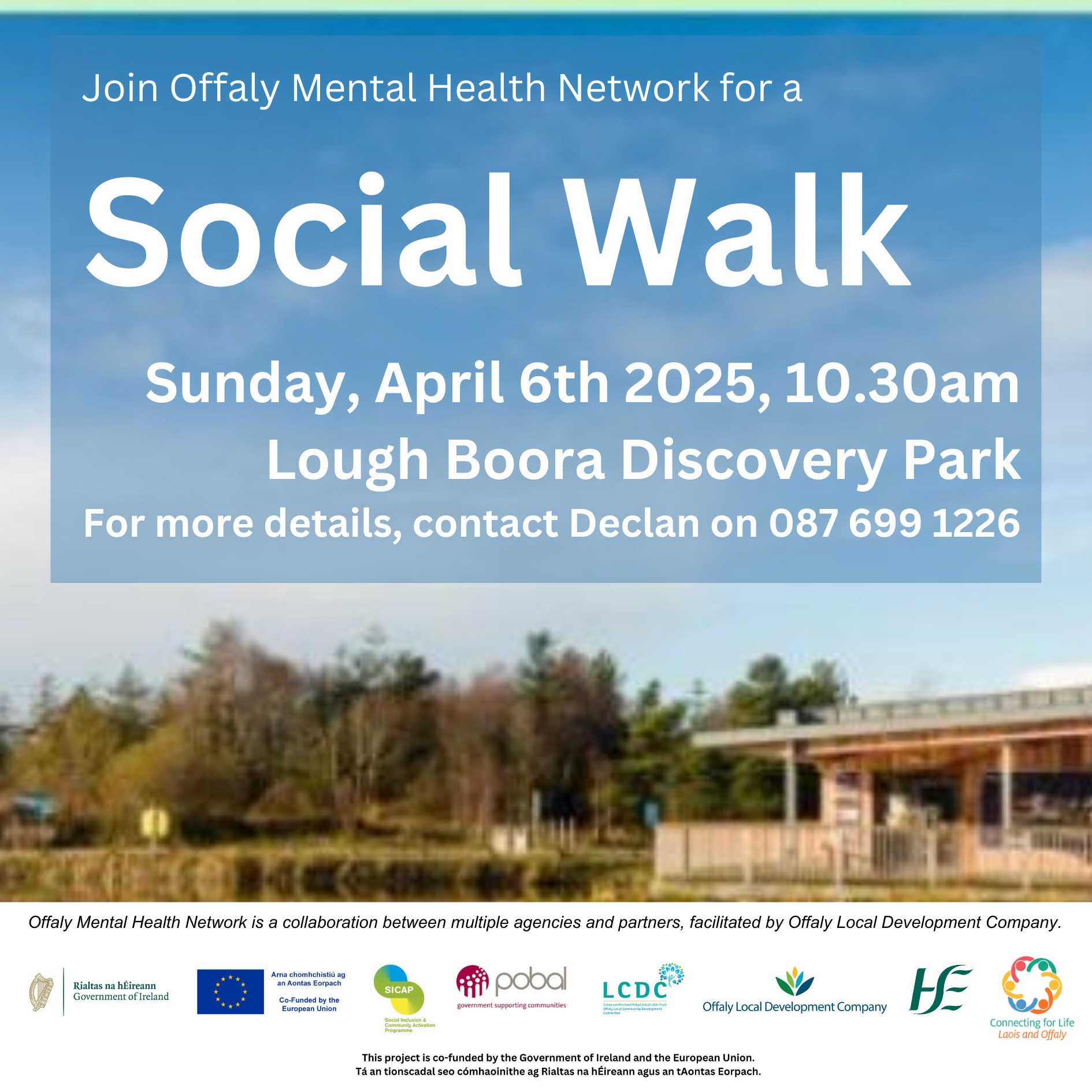 This is a poster of the Social Walk happening in Lough Boora
