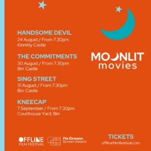 This is a poster of the Moonlight Movies happening in Kinnitty Castle