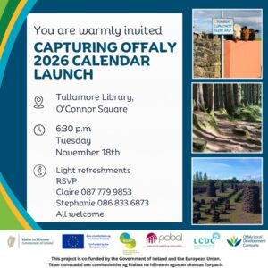 This is a poster of the Capturing Offaly Calender Launch for 2026