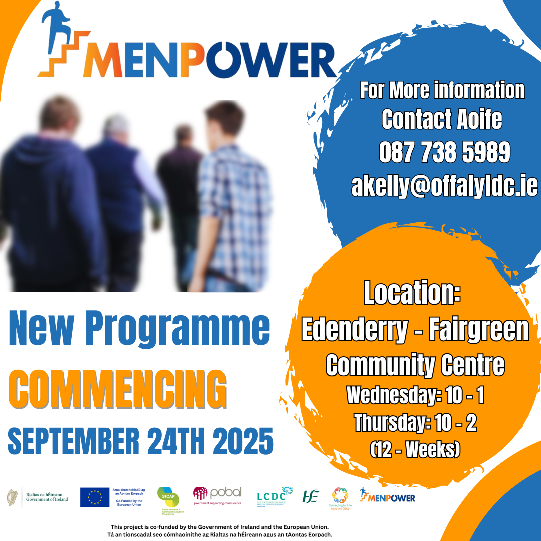 This is a poster of the New Men Power Programme starting in 2025