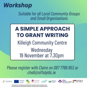 This is a poster of The Simple Approach To Grant Writing Workshop