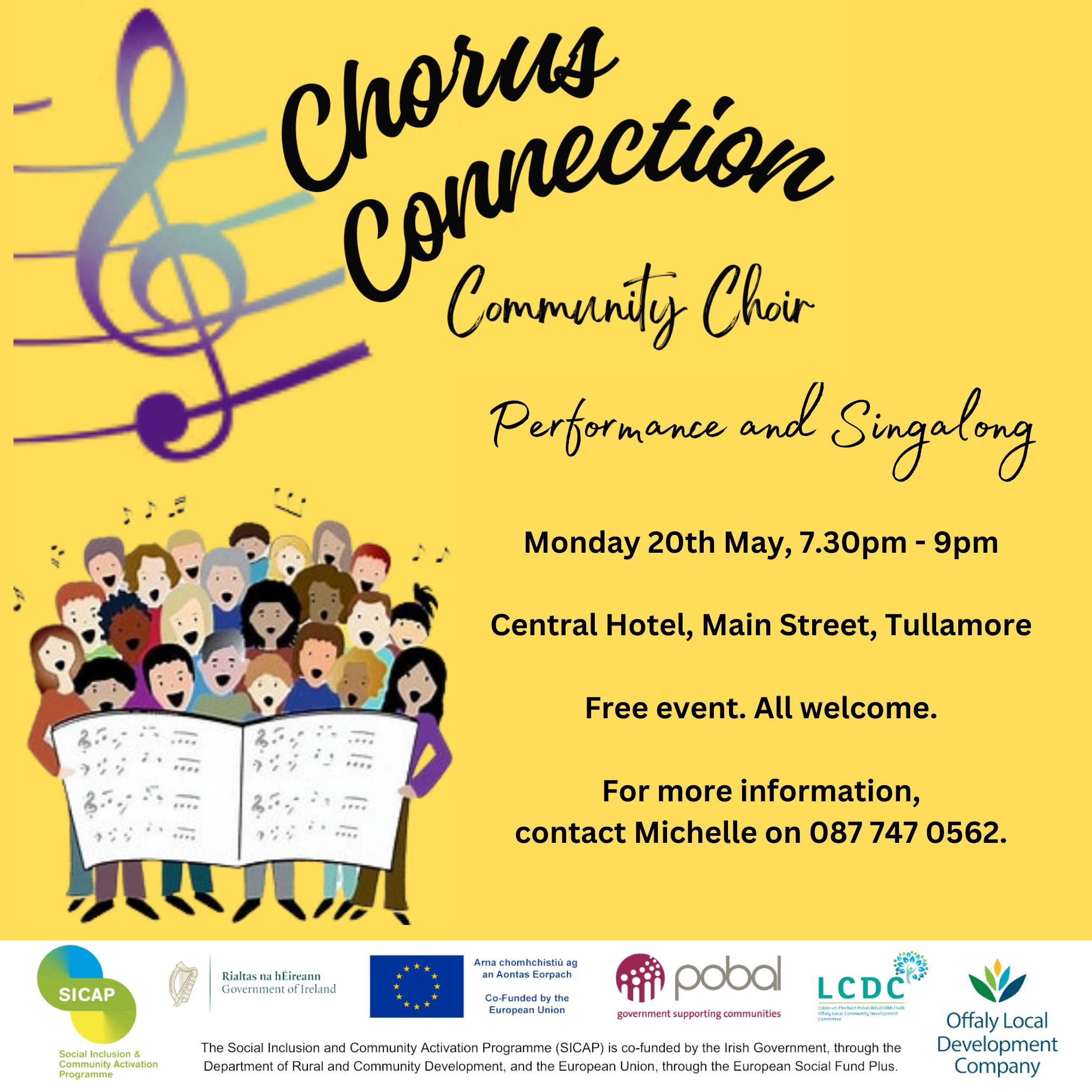 This is a poster of the Chorus Connection happening in Tullamore