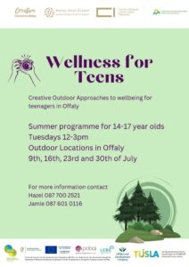 This is a poster of the Creative Outdoor Approaches to Wellbeing for Teenagers in Offaly