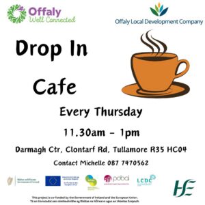 This is a poster of the Edenderry 'Acoustic Hearts' Drop ~ In Café