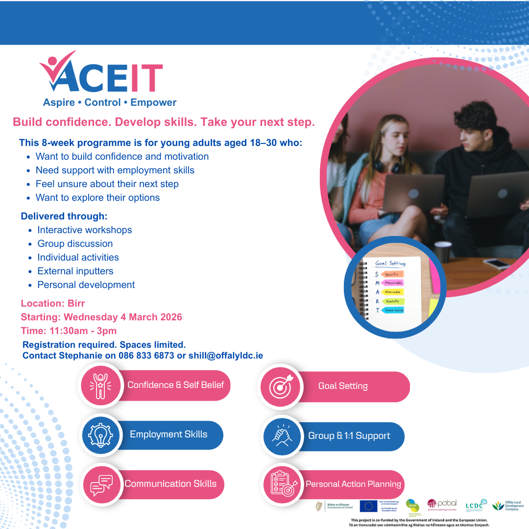 This is a poster of the ACE ~ It Programme that is happening in Birr