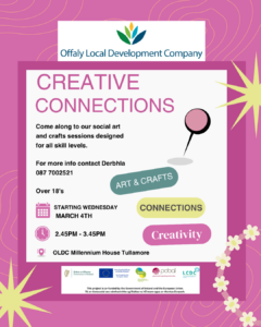 This is a poster of the Creative Connections that is happening in Tullamore