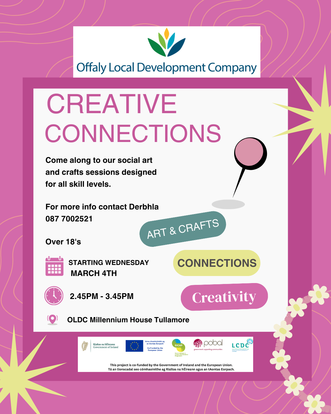 This is a poster of the Creative Connections that is happening in Tullamore