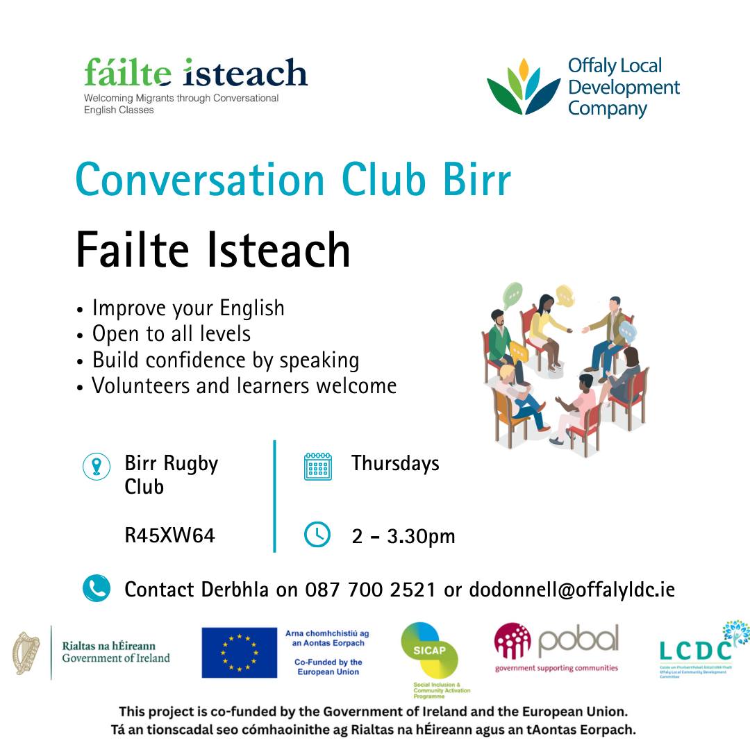 This is a poster of the Failte Isteach that is happening in Birr