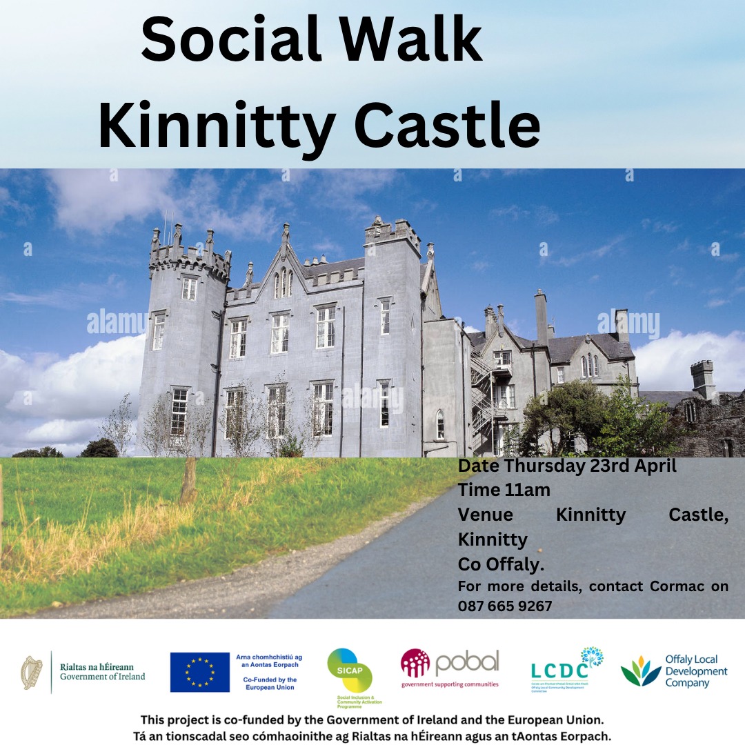 This is a photo of the Social Walk that is happening at Kinnitty Castle