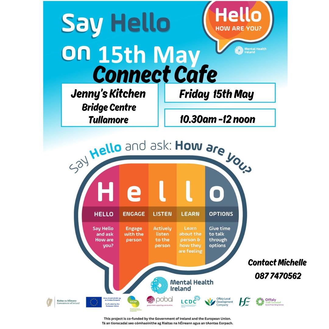 This is a poster of the Connect Café that is happening in Tullamore