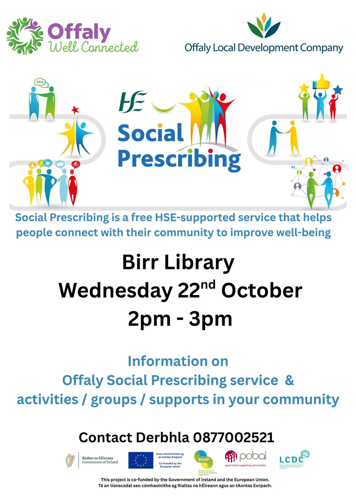 This is a poster of the Social prescribing Day that is happening in Birr