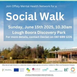 This is a poster of the Social Walk that is happening in Lough Boora
