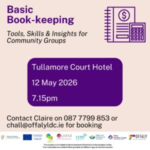 This is a poster of the Basic ~ Booking Keeping that is happening in Tullamore