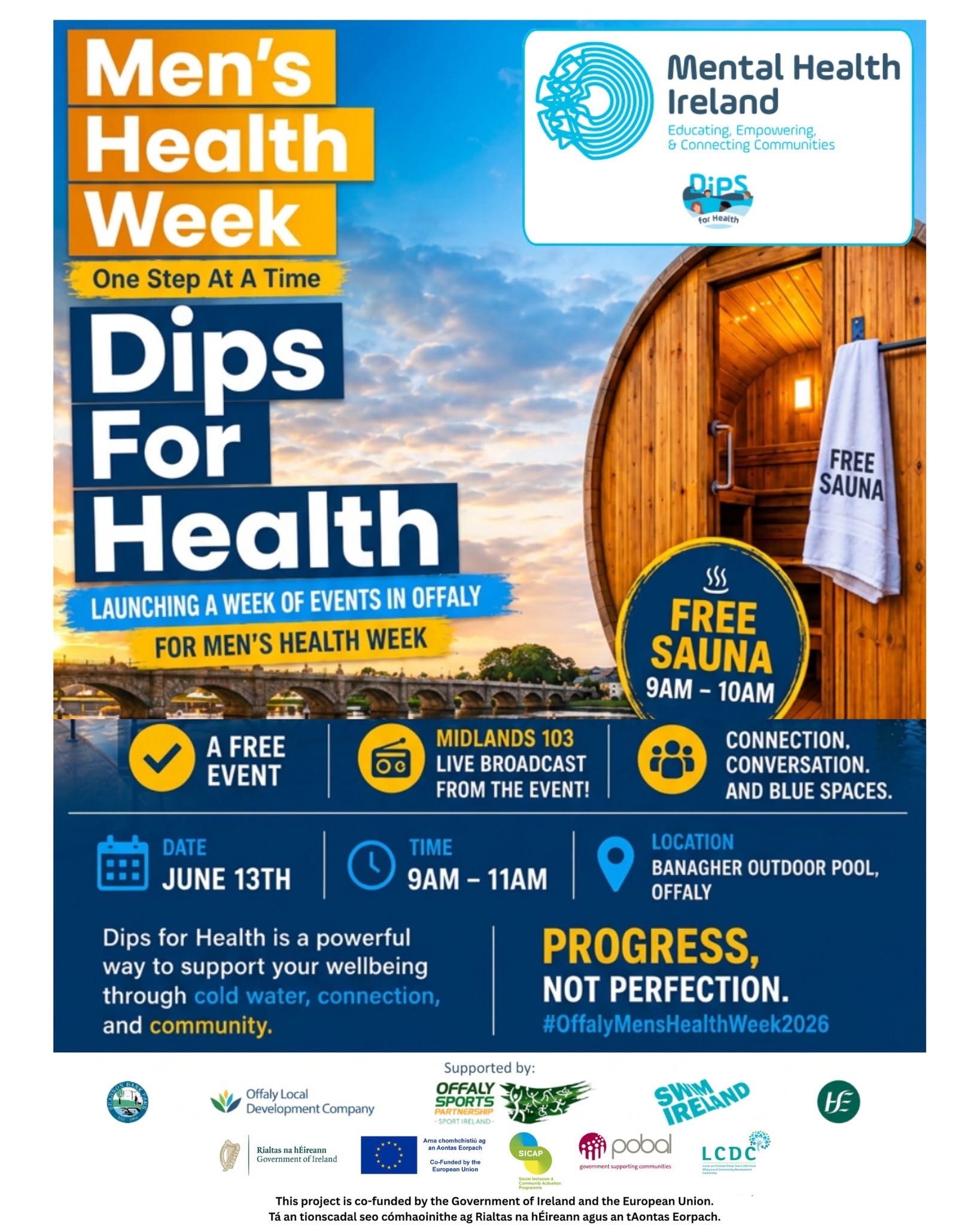 This is a designed poster to represent the Men's Health Week ~ Dips for Health
