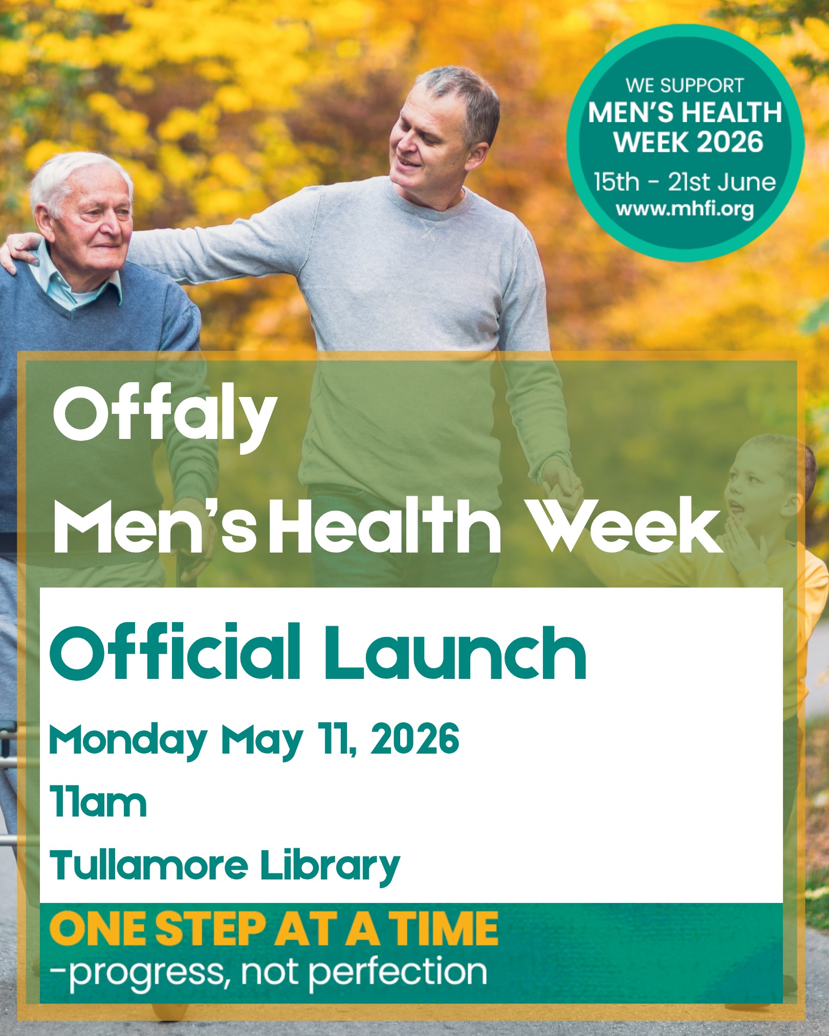This is a poster of the Offaly Men Health Week
