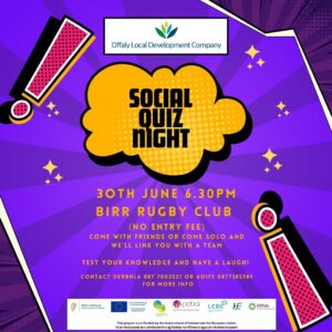 This is a poster of presenting how to advertise the Social Quiz Night in Birr