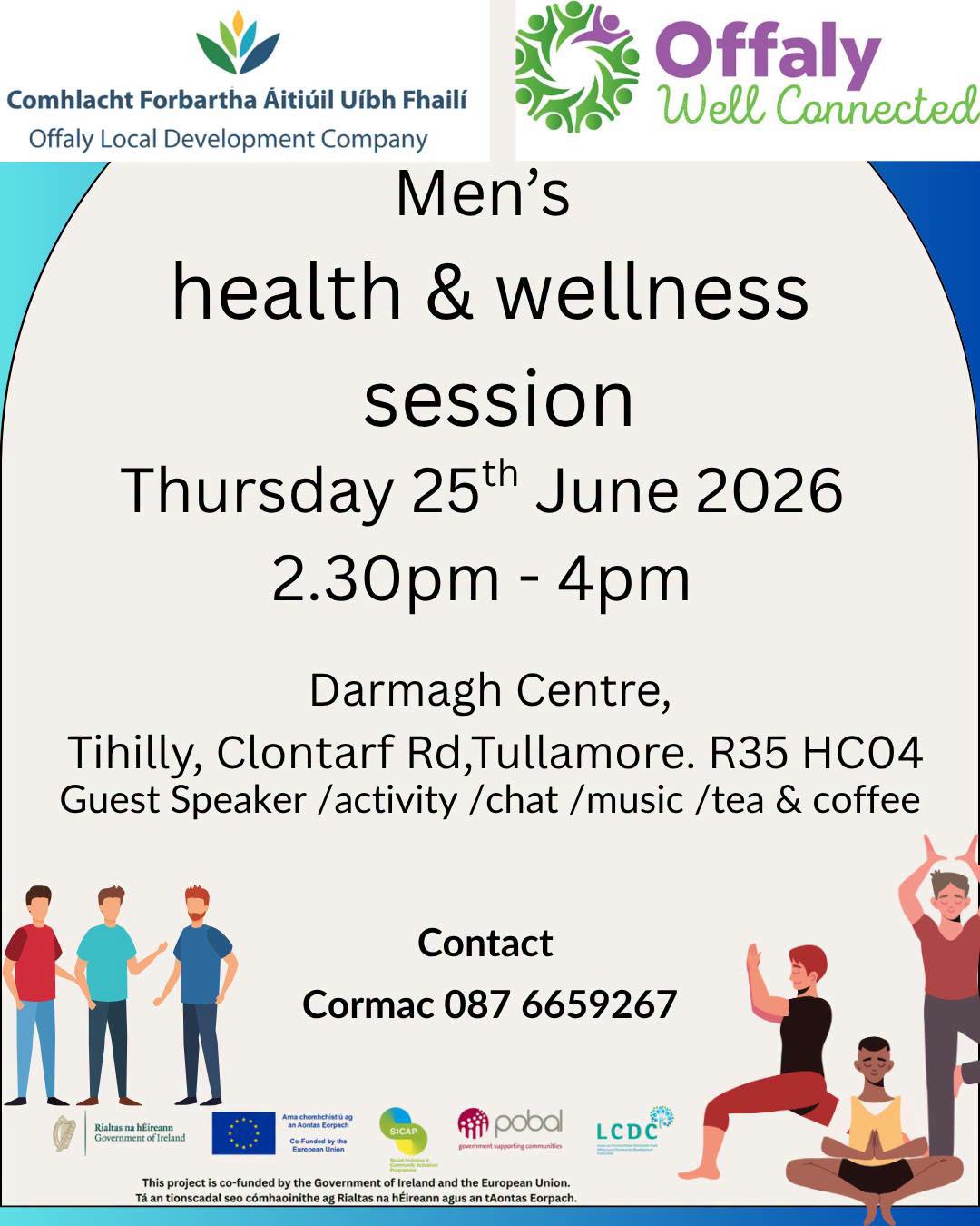 This is a poster of the Men's Health & Wellness Session that's happening in Tullamore