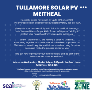 Tullamore Solar PV Meitheal Information Meeting Poster