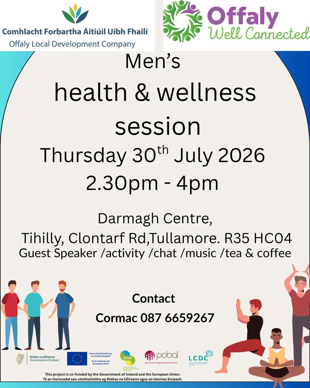 This is a poster of the Men's Health Session that's happening in Tullamore