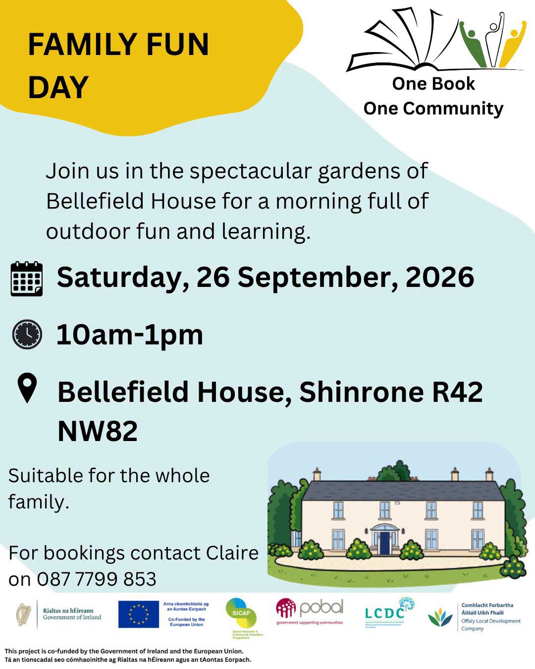This is a poster of a Family Fun Day that is happening in Shinrone